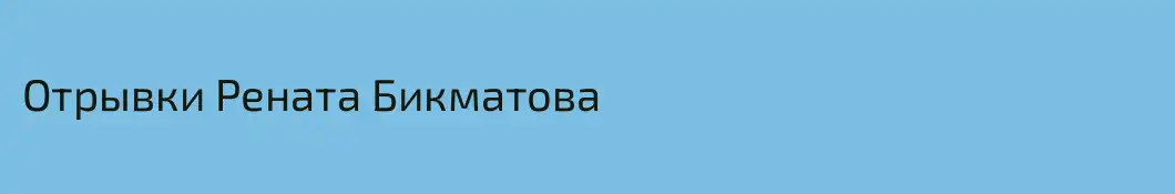 Отрывки Рената Бикматова